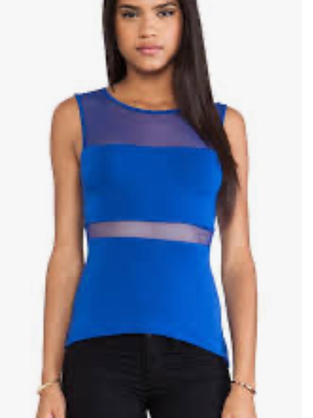 Bailey 44 Royal Blue Mesh Inset Tank Top